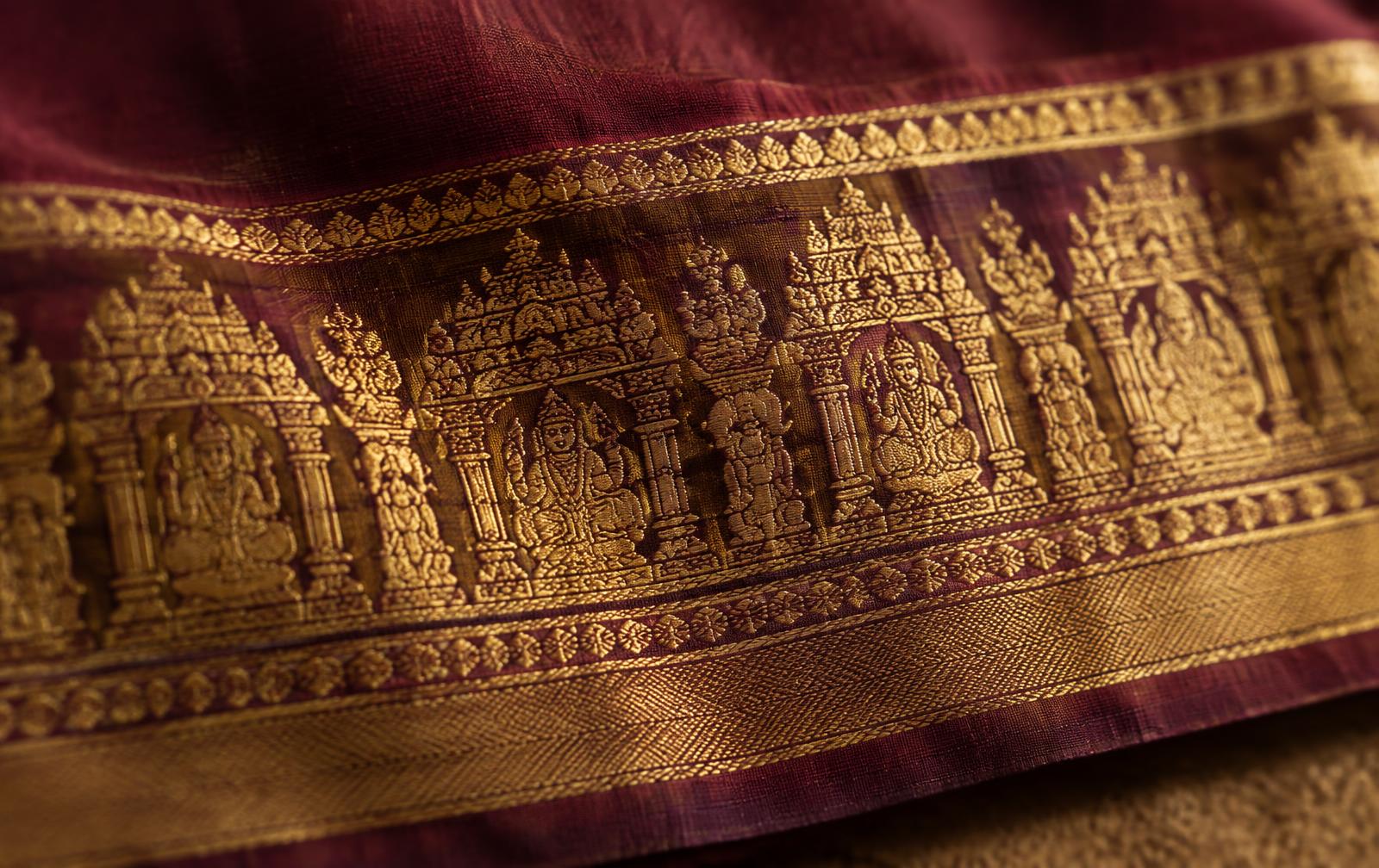 The border of a handloom sari